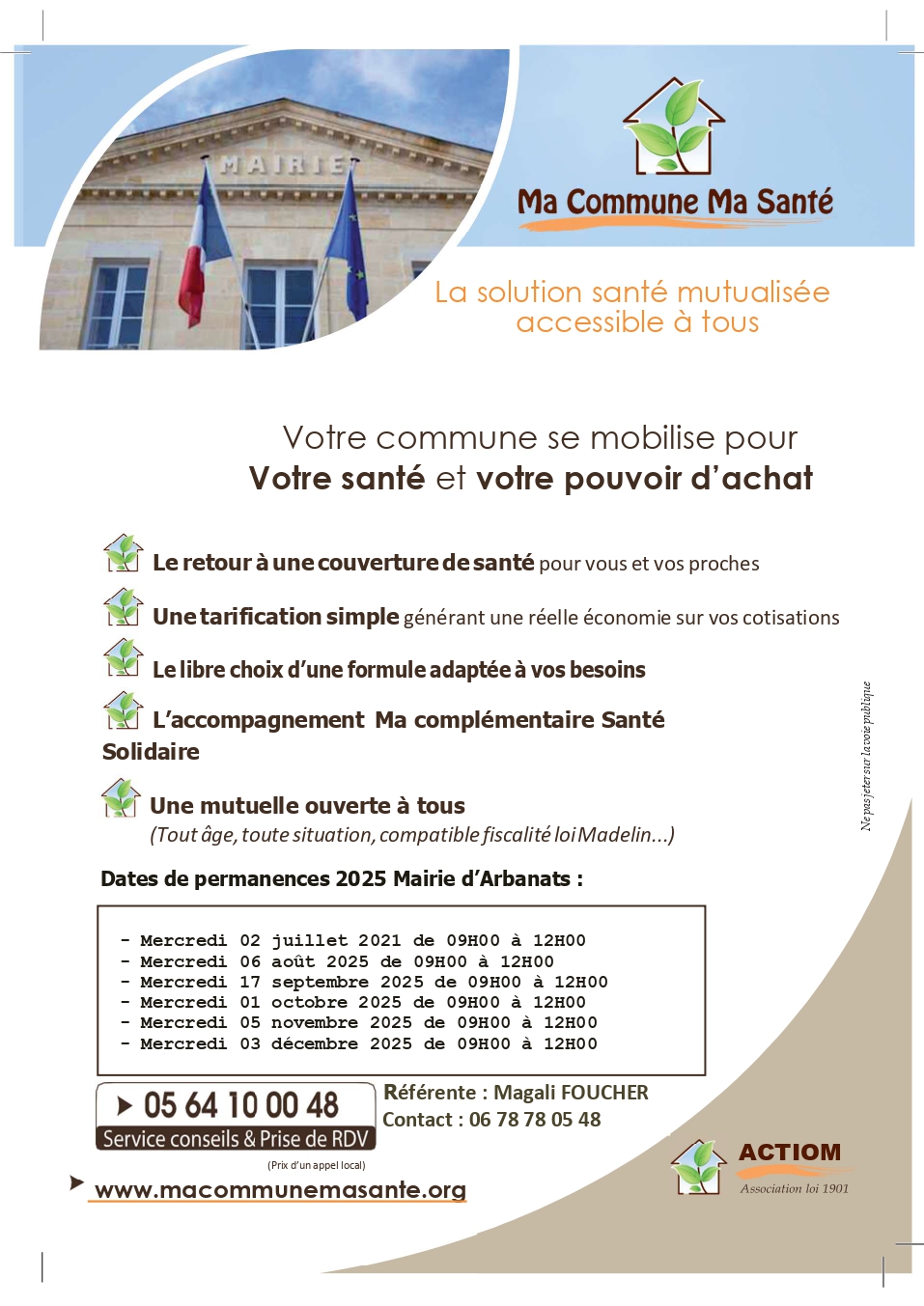 Dates de permanences - 2ème semestre 2025 - Ma commune ma santé ACTIOM - Mairie ARBANATS_page-0001.jpg